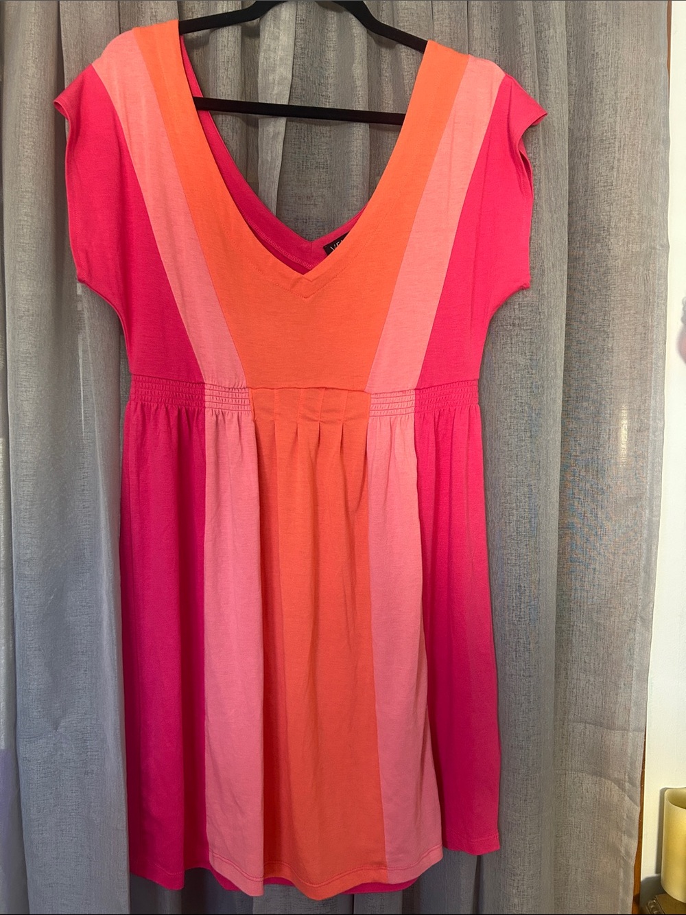VENUS Pink and Orange Striped Swim Coverup